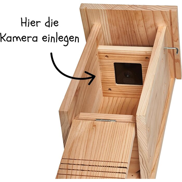 Nistkasten mit Kamerahalterung - Massivholz - Blau - bis zu 34% Rabatt