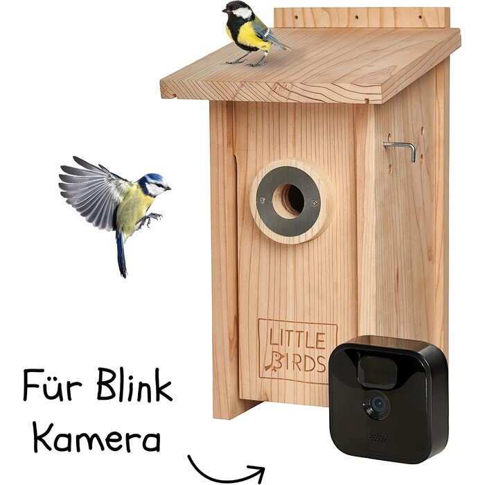 Nistkasten mit Kamerahalterung - Massivholz - Blau - bis zu 34% Rabatt