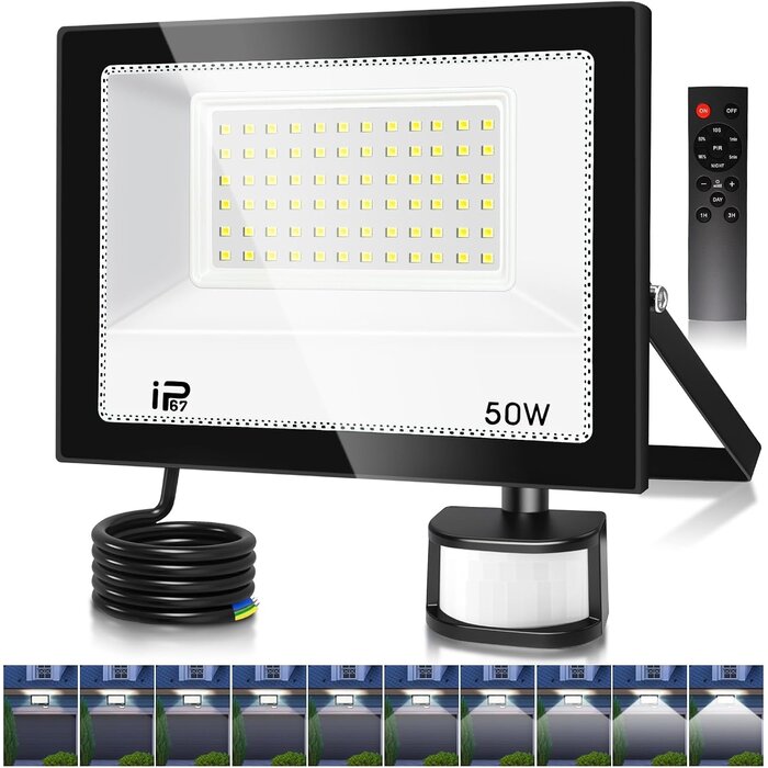 LED-Außenstrahler 100W, 10000 lm, IP67 mit Sensor - bis zu 33% günstiger