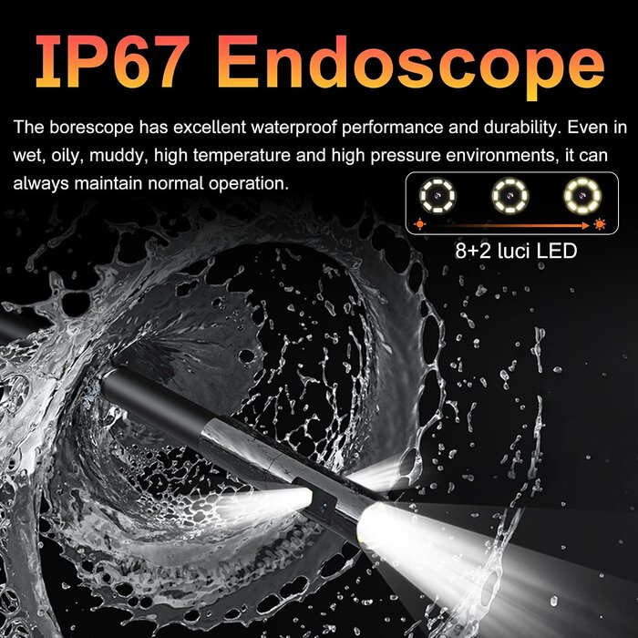 Prof-Endoskop 10m Sonde, 1080p, 5 Zoll IPS - bis zu 29% Rabatt im Outlet