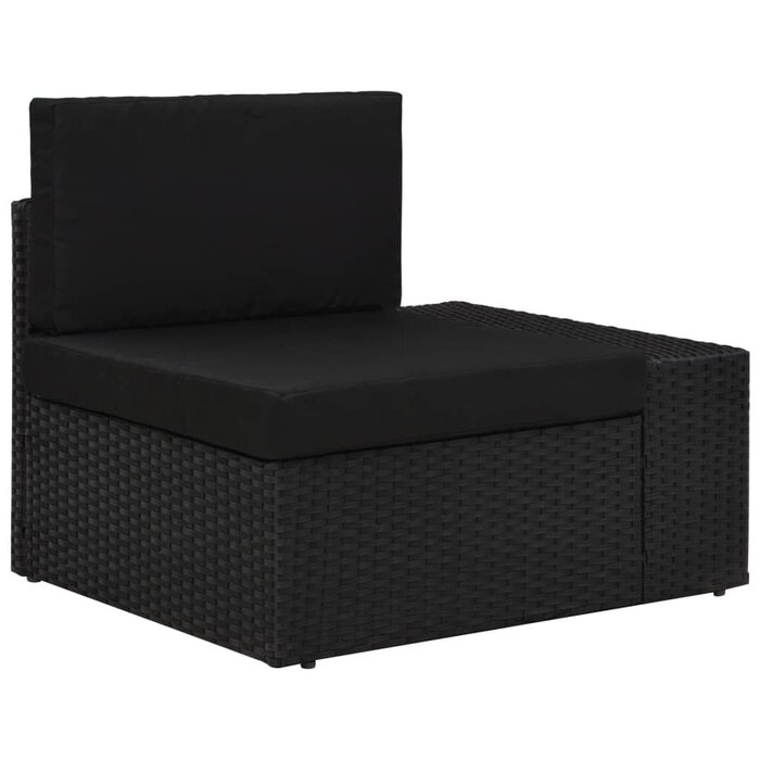 Vidaxl 3-tlg. Lounge-Set aus Polyrattan - Schwarz - Jetzt bis zu 35% günstiger
