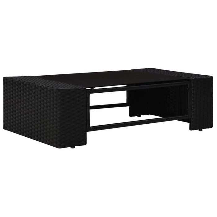 Vidaxl 3-tlg. Lounge-Set aus Polyrattan - Schwarz - Jetzt bis zu 35% günstiger