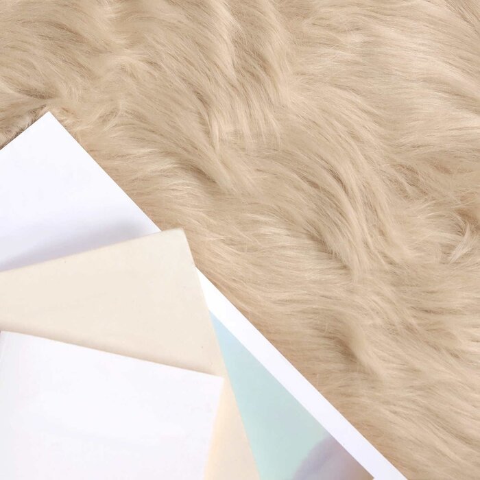Vidaxl Kunstfell-Teppich Lammfell-Optik Beige 80x120 cm - Jetzt bis zu 26% sparen!