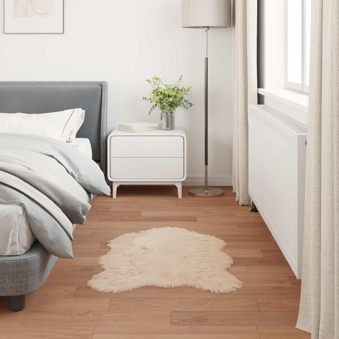 Vidaxl Kunstfell-Teppich Lammfell-Optik Beige 80x120 cm - Jetzt bis zu 26% sparen!