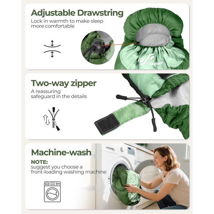 Sportneer 3-4 Jahreszeiten Schlafsack, 220 x 80 cm - Jetzt bis zu 32% günstiger!