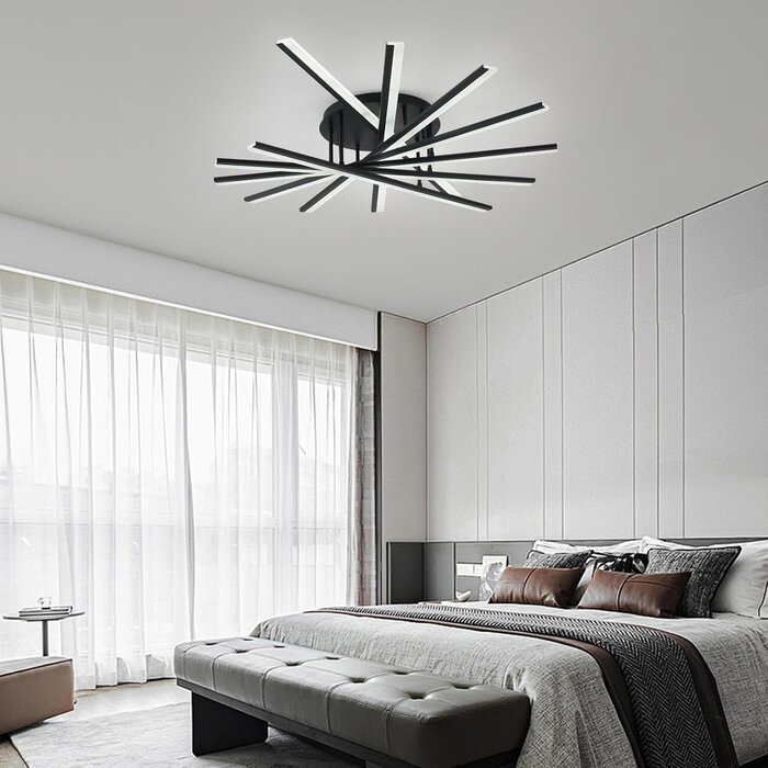 Moderne 7-flammige LED-Deckenleuchte Schwarz - Jetzt bis zu 29% sparen