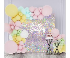 Kate Paillettenwand Regenbogen-Silber, 24 Paneele, 30x30cm - jetzt bis zu 53% sparen