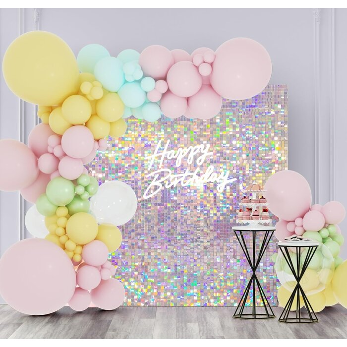 Kate Paillettenwand Regenbogen-Silber, 24 Paneele - bis zu 62% Rabatt sparen