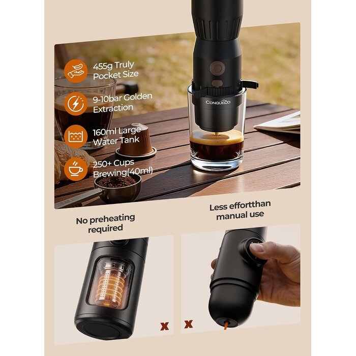 Mobile Espressomaschine mit 20 Bar - jetzt bis zu 33% günstiger sichern