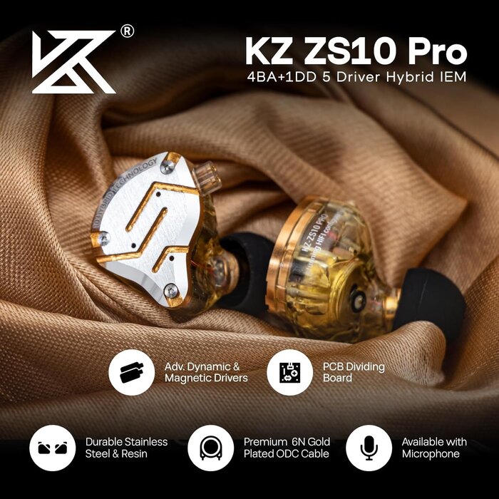 Hybrid In-Ear-Kopfhörer | 4BA+1DD | Edelstahl-Gehäuse | Bis zu 33% reduziert