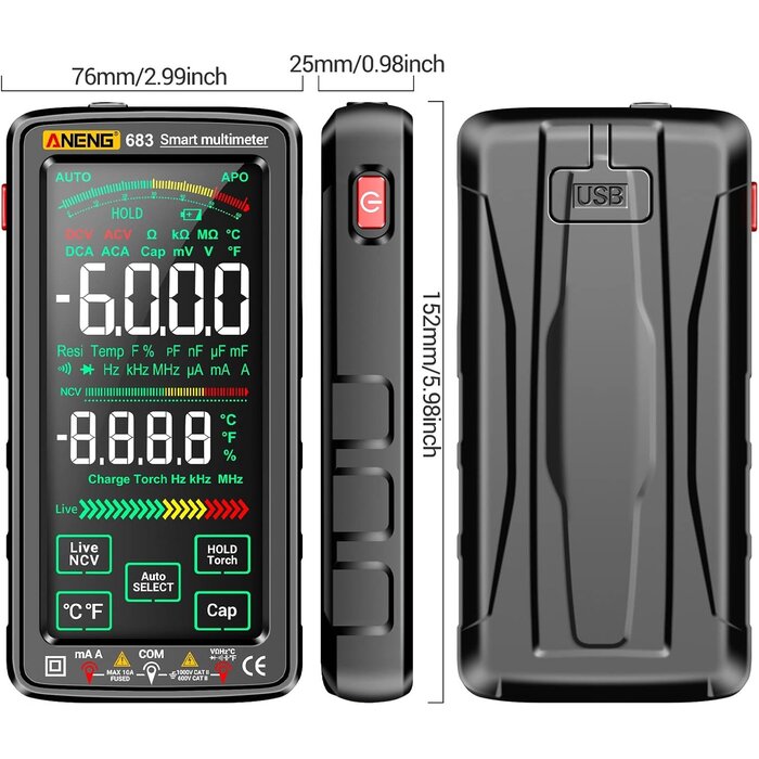 Digitales Multimeter mit Touchscreen & NCV - Outlet bis zu 33% reduziert
