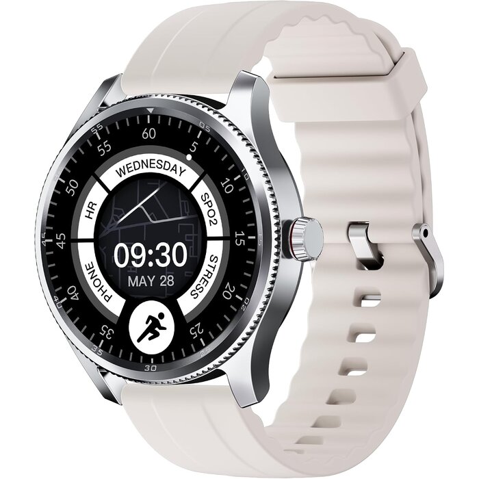 Elegante Smartwatch in Beige - IP68 - Herzfrequenzmesser - Bis zu 31% sparen
