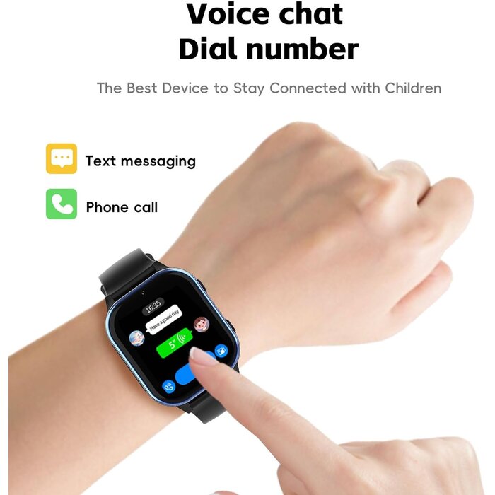 4G Kinder-Smartwatch mit GPS - Schwarz - bis zu 32% günstiger