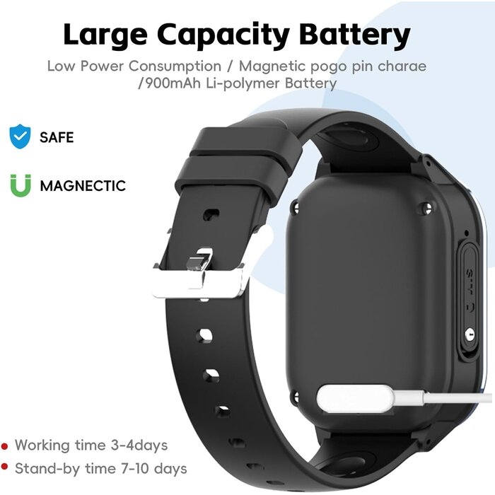 4G Kinder-Smartwatch mit GPS - Schwarz - bis zu 32% günstiger