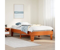 Vidaxl Massives Kiefernholz Bettgestell 75x190 cm in Waschbraun - bis zu 55% sparen