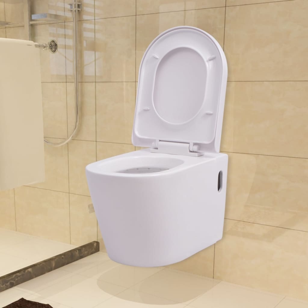 Vidaxl Wand-WC mit Soft-Close-Sitz, Weiß, 56 x 36 x 34 cm - bis zu 30% Rabatt