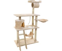 Viking Choice Katzenkratzbaum 140 cm mit Spielhaus & Sisal - Outlet bis zu 23% Rabatt