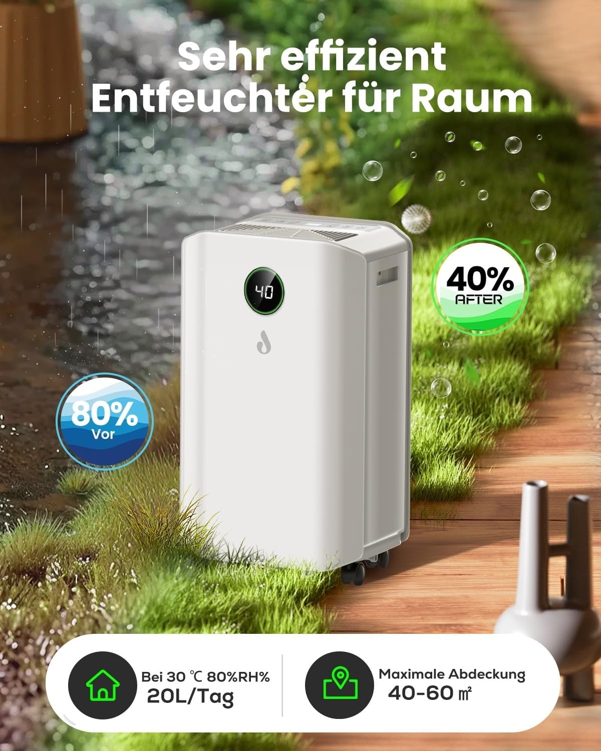 Luftentfeuchter 20l/Tag für 50m² - Outlet-Angebot: bis zu 29% sparen