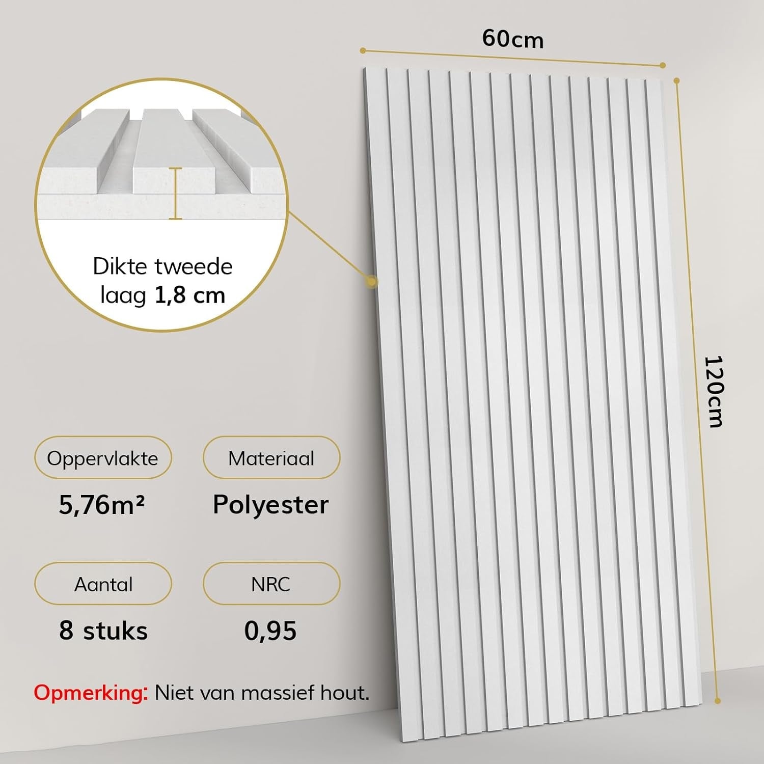 Akustikpaneele Weiß 120x60 cm 8er Set - Schallabsorber - bis zu 35% Rabatt