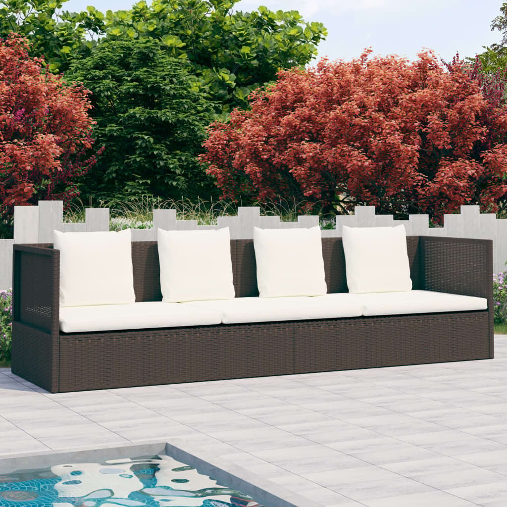Vidaxl Luxuriöse Poly-Rattan Gartenliege Braun - Jetzt bis zu 35% sparen