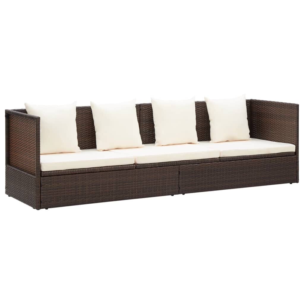 Vidaxl Luxuriöse Poly-Rattan Gartenliege Braun - Jetzt bis zu 35% sparen