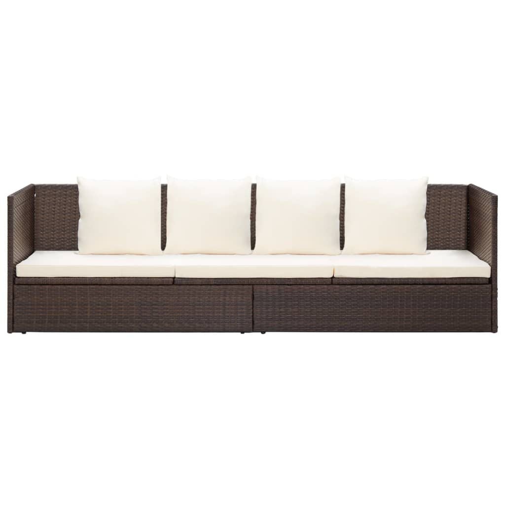 Vidaxl Luxuriöse Poly-Rattan Gartenliege Braun - Jetzt bis zu 35% sparen