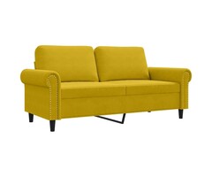 Vidaxl 2-Sitzer Sofa 140 cm in Gelb - Samt-Look - Jetzt bis zu 35% sparen