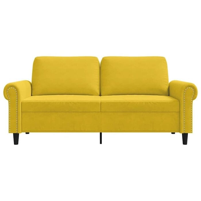 Vidaxl 2-Sitzer Sofa 140 cm in Gelb - Samt-Look - Jetzt bis zu 35% sparen