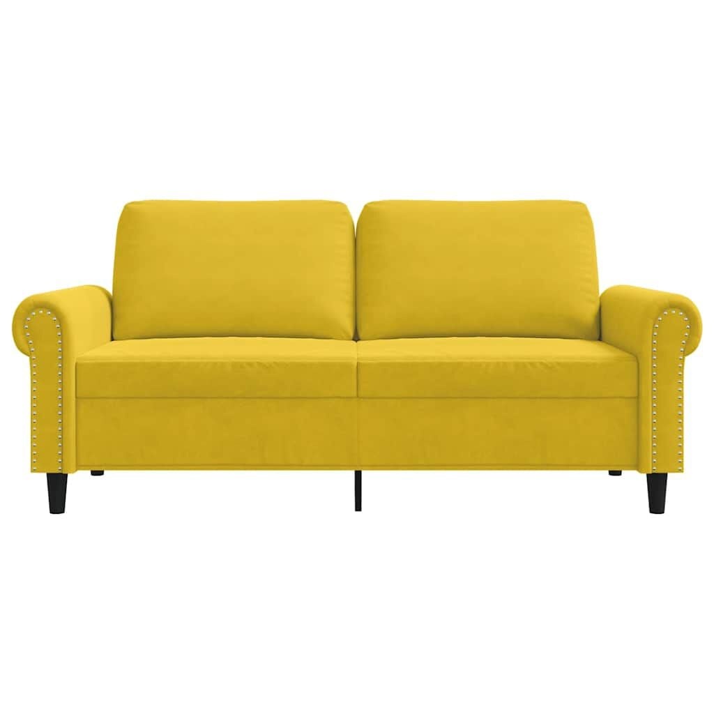 Vidaxl 2-Sitzer Sofa 140 cm in Gelb - Samt-Look - Jetzt bis zu 35% sparen