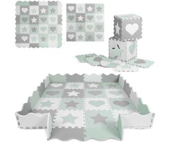 Viking Choice Baby Spielmatte Puzzlematte 150x150cm - Grau-Mint - bis zu 55% Rabatt