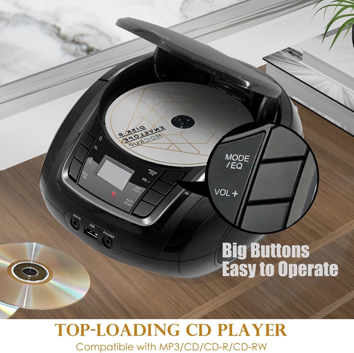 Tragbarer CD-Player & FM-Radio mit Bluetooth - Jetzt bis zu 29% Rabatt