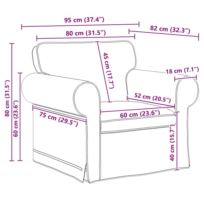 Vidaxl Modernes Sofa 60 cm in Blau - Robuster Metallrahmen - bis zu 35% Rabatt