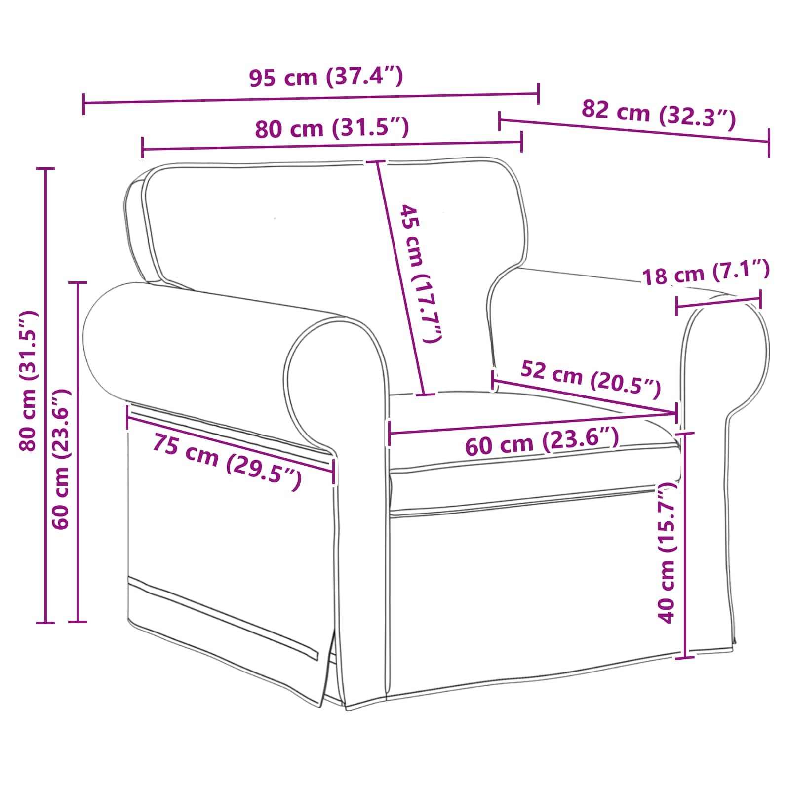 Vidaxl Modernes Sofa 60 cm in Blau - Robuster Metallrahmen - bis zu 35% Rabatt