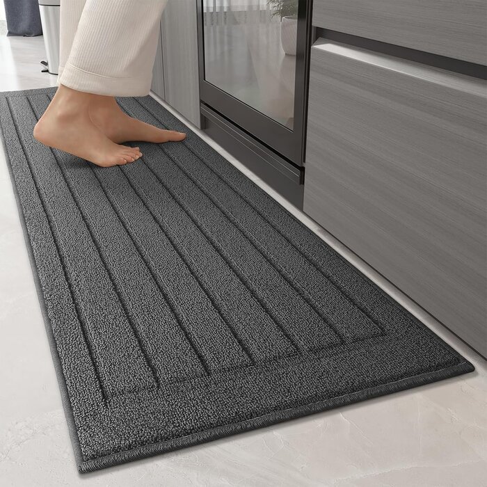 Moderner Küchenläufer 44x150 cm - Grau, Rutschfest & Waschbar - bis zu 28% Rabatt
