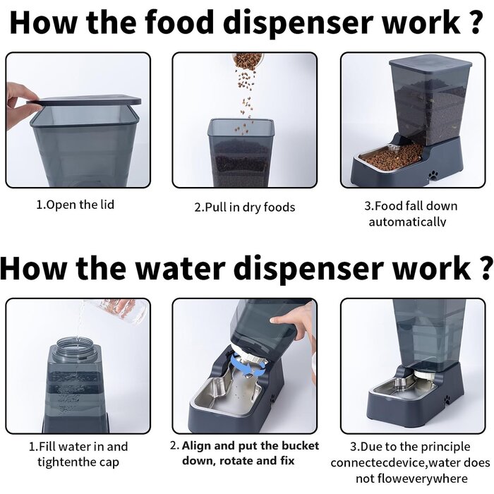 Automatischer Futter- & Wasserspender 5L - Dunkelgrau - bis zu 32% reduziert