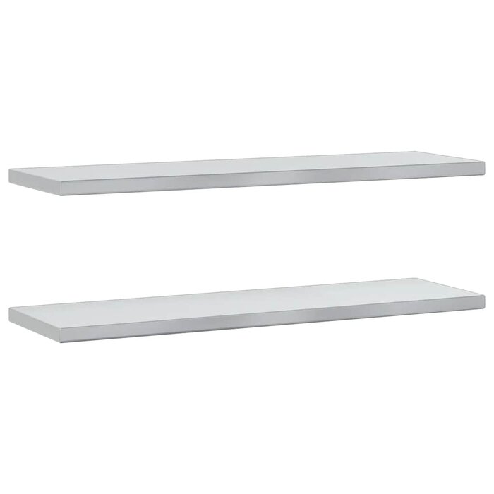 Vidaxl 2er Set Edelstahl Wandregale 100x30 cm - Silber - bis zu 34% sparen