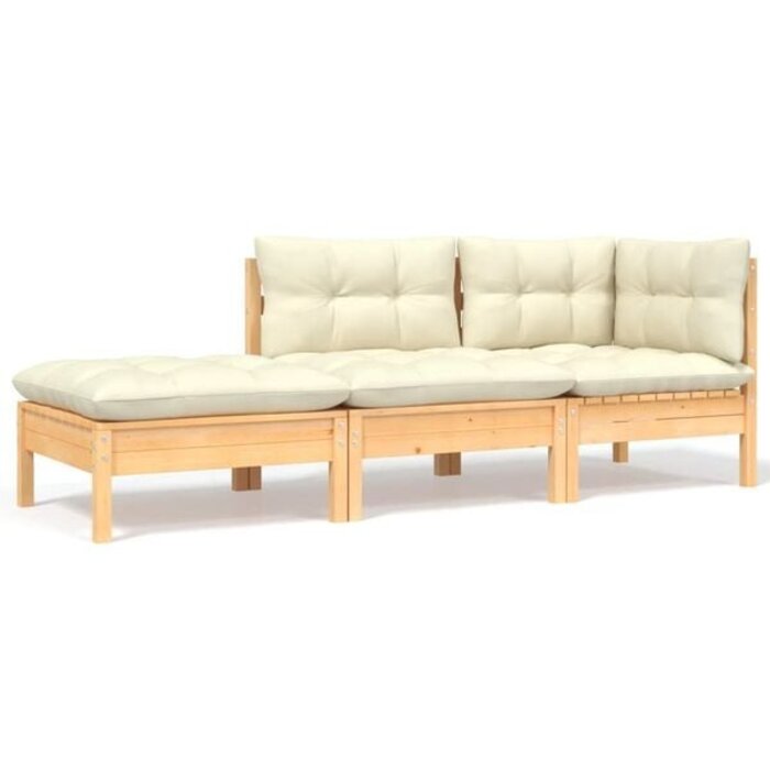 Vidaxl 3-teiliges Kiefernholz Lounge-Set | Jetzt bis zu 14% Rabatt sichern