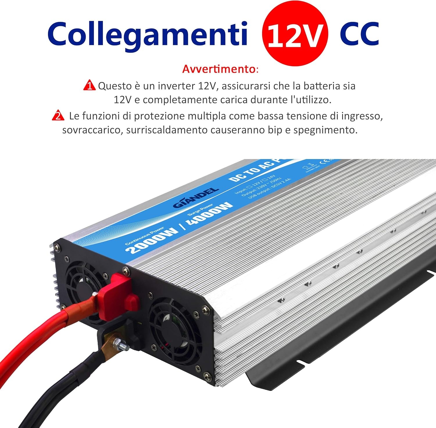 Spannungswandler 2000W 12V auf 230V mit Fernbedienung - bis zu 34% Rabatt