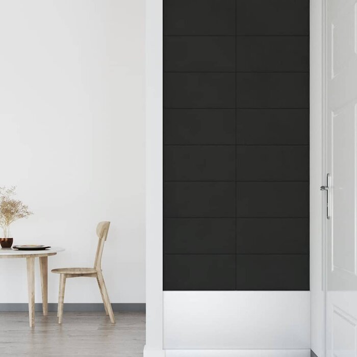 Vidaxl 12er Set Samt Wandpaneele 60x30 cm - Schwarz - bis zu 33% reduziert