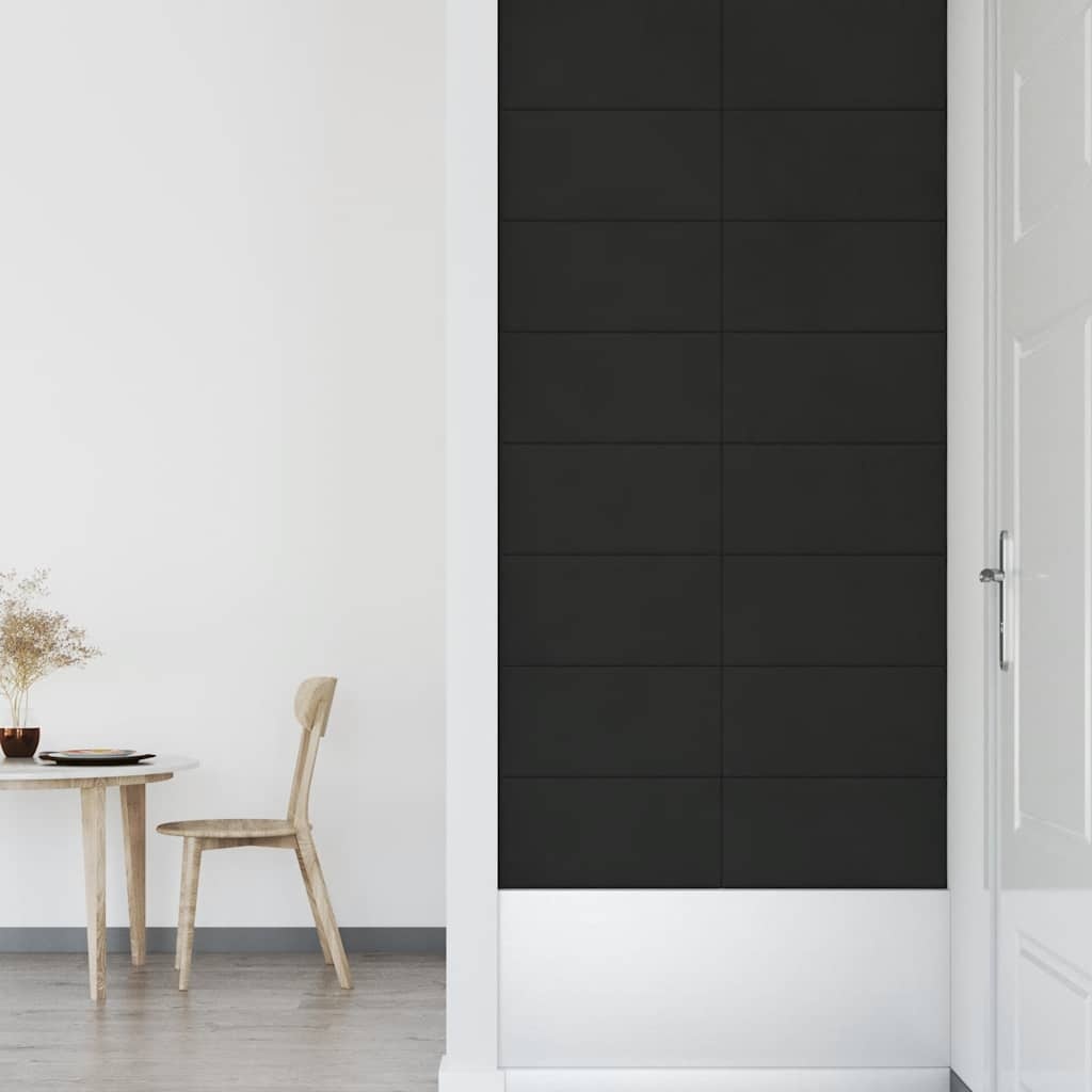 Vidaxl 12er Set Samt Wandpaneele 60x30 cm - Schwarz - bis zu 33% reduziert