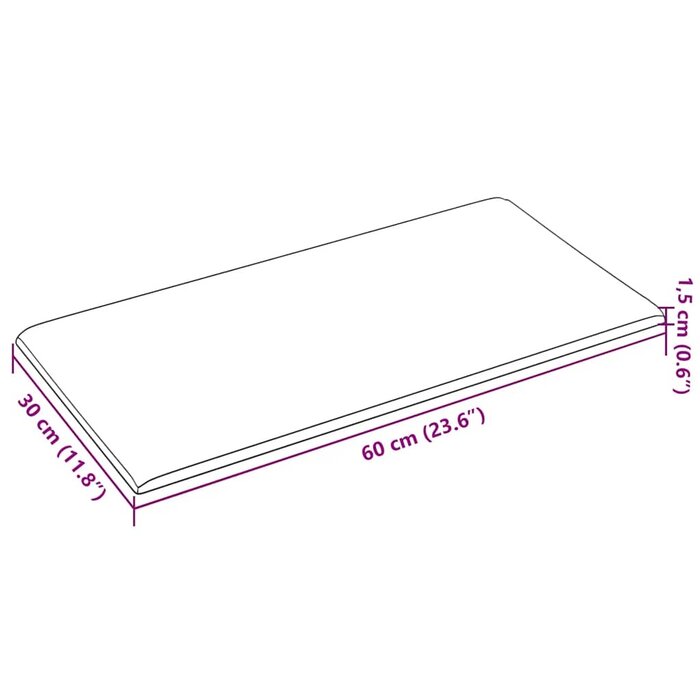 Vidaxl 12er Set Samt Wandpaneele 60x30 cm - Schwarz - bis zu 33% reduziert
