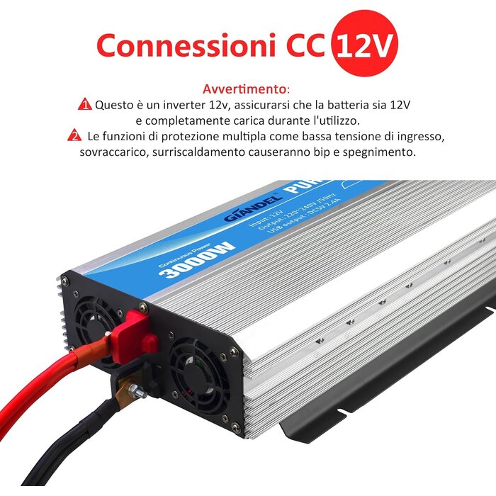Reiner Sinus-Wechselrichter 3000W 12V auf 230V mit Fernbedienung - bis zu 35% Rabatt