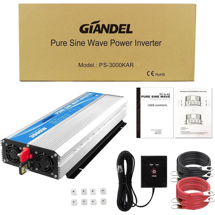 Reiner Sinus-Wechselrichter 3000W 12V auf 230V mit Fernbedienung - bis zu 35% Rabatt
