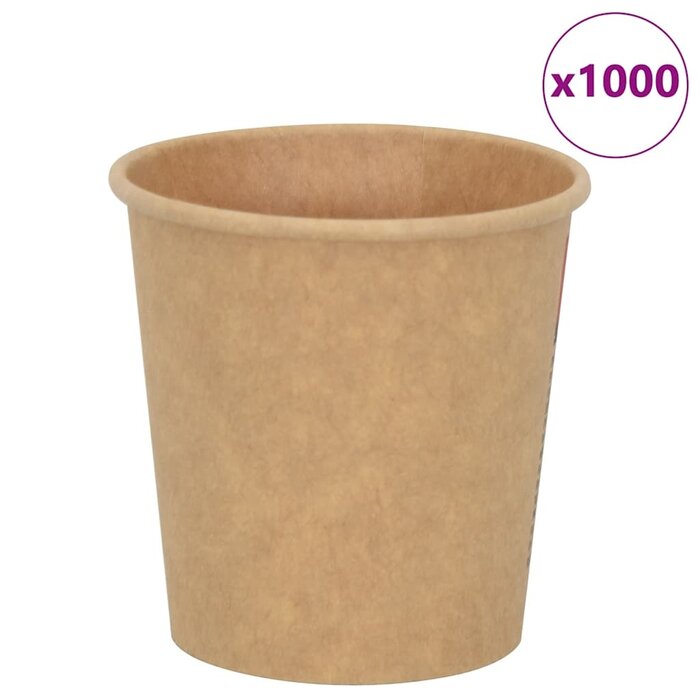 Vidaxl 1000x Einweg-Kaffeebecher 100ml Braun - Sparen Sie bis zu 62% im Outlet