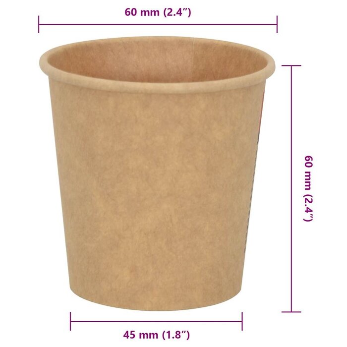 Vidaxl 1000x Einweg-Kaffeebecher 100ml Braun - Sparen Sie bis zu 62% im Outlet
