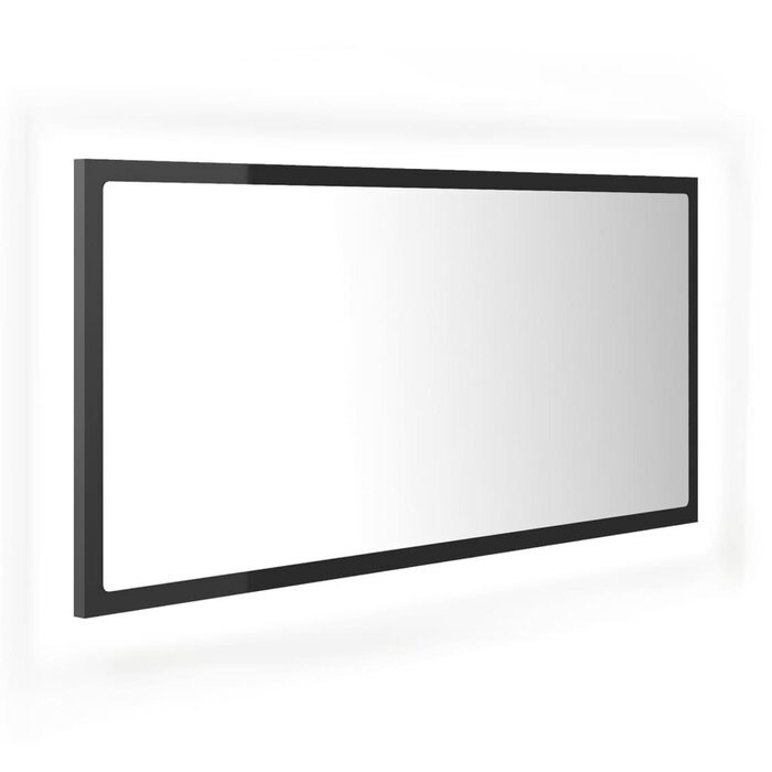 Vidaxl LED-Badezimmerspiegel 90x37 cm Hochglanz Grau - Outlet bis zu 33% reduziert