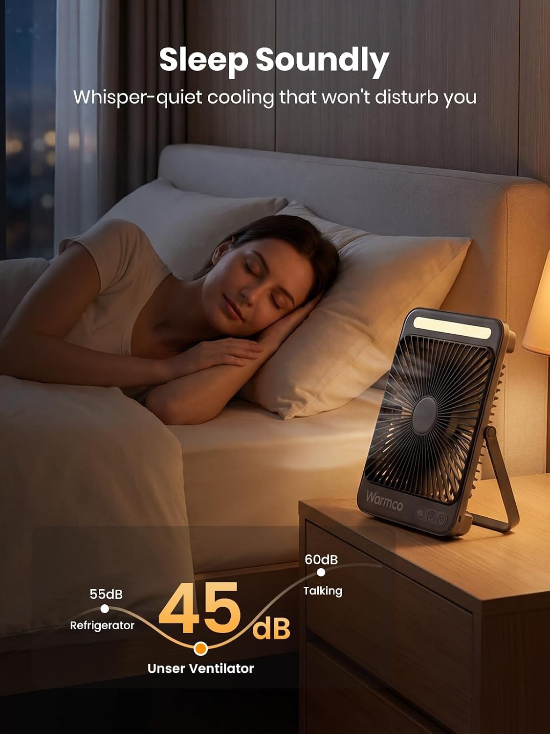 Tragbarer Camping-Ventilator 20.000 mAh mit LED - Bis zu 34% sparen