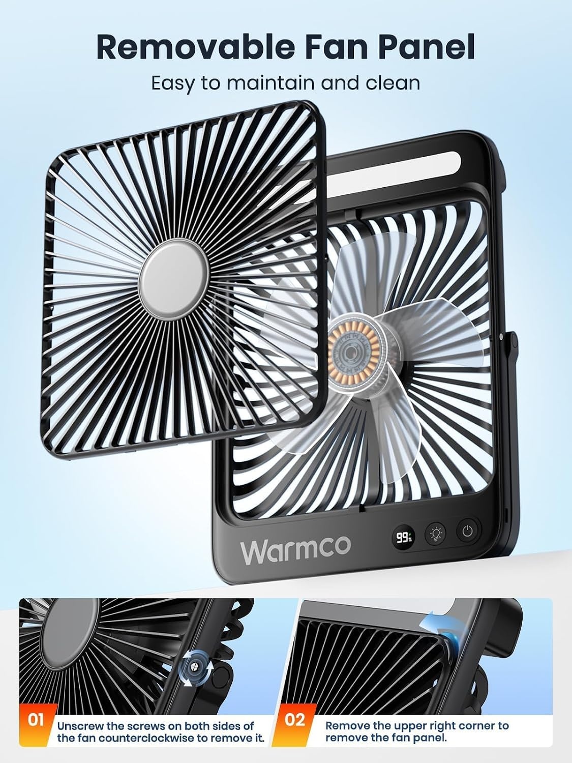Tragbarer Camping-Ventilator 20.000 mAh mit LED - Bis zu 34% sparen