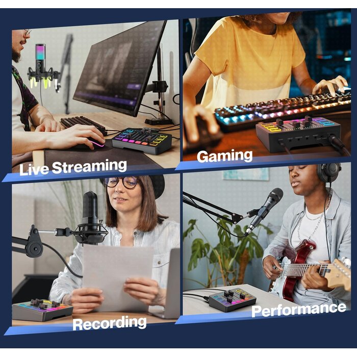 Gaming Audio Mixer für Streaming & Podcast - XLR mit RGB - bis zu 33% reduziert