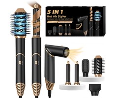 5-in-1 Warmluftbürste & Airstyler 1000W - Schwarz - Outlet bis zu 58% reduziert